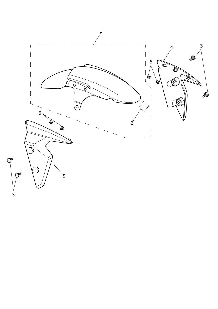 Front Mudguard exploded diagram