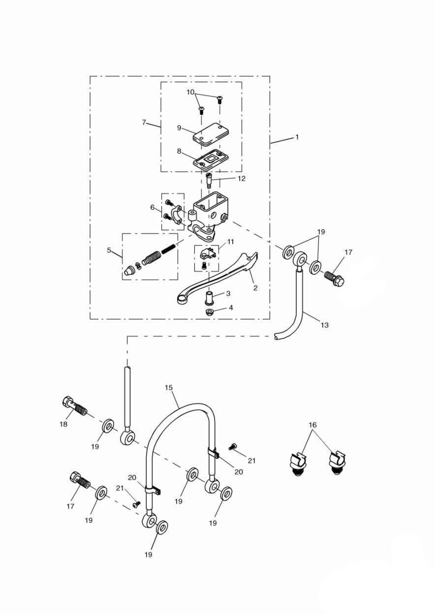 Front Brake Master Cylinder exploded diagram