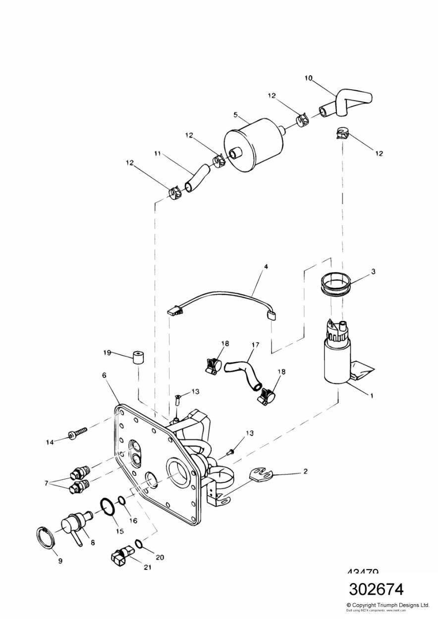 Fuel Pump and Filter exploded diagram