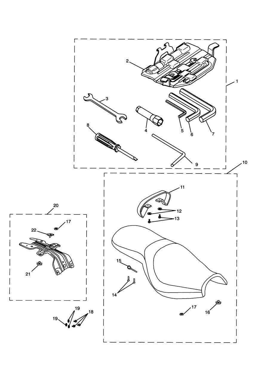 Tool Kit & Seat - Rocket III Classic (incl. Special Edition) exploded diagram