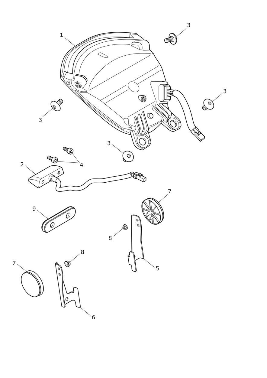 Rear Light & Reflectors exploded diagram