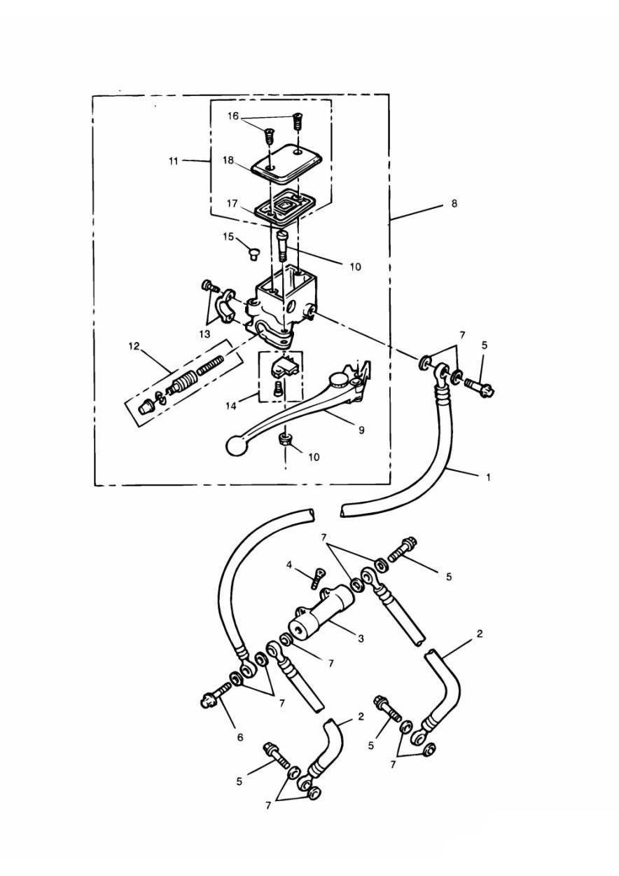 Front Brake Master Cylinder exploded diagram