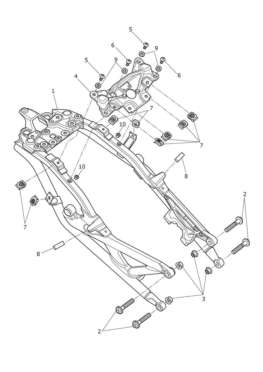 Rear Sub-Frame & Fittings exploded diagram