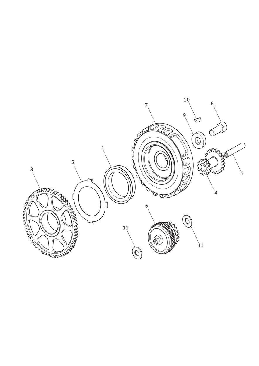 Starter Drive Gears exploded diagram