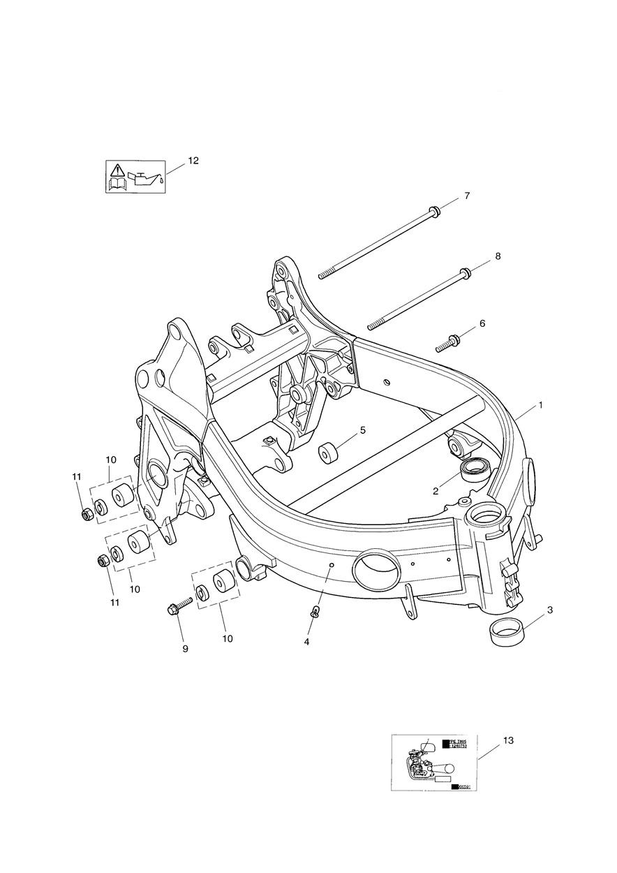 Main Frame & Fittings exploded diagram