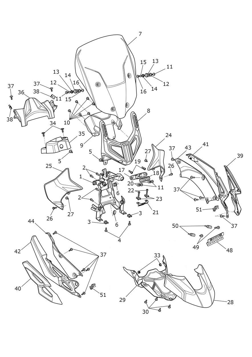 Cockpit exploded diagram