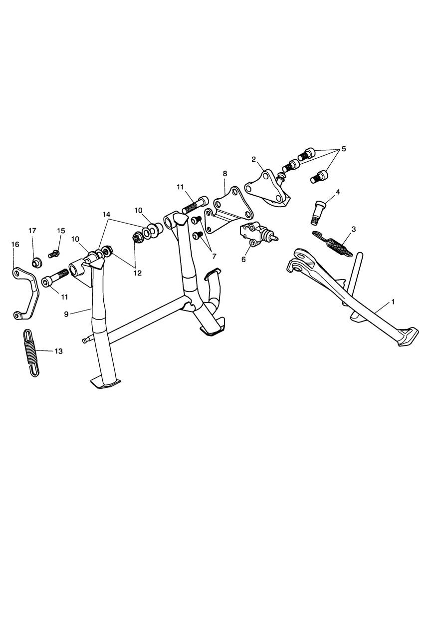 Sidestand & Centrestand exploded diagram