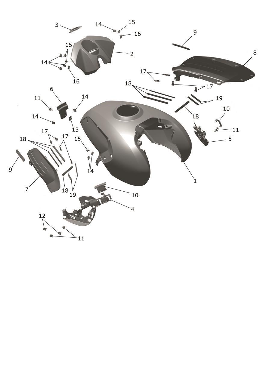 Fuel Tank Bodywork exploded diagram