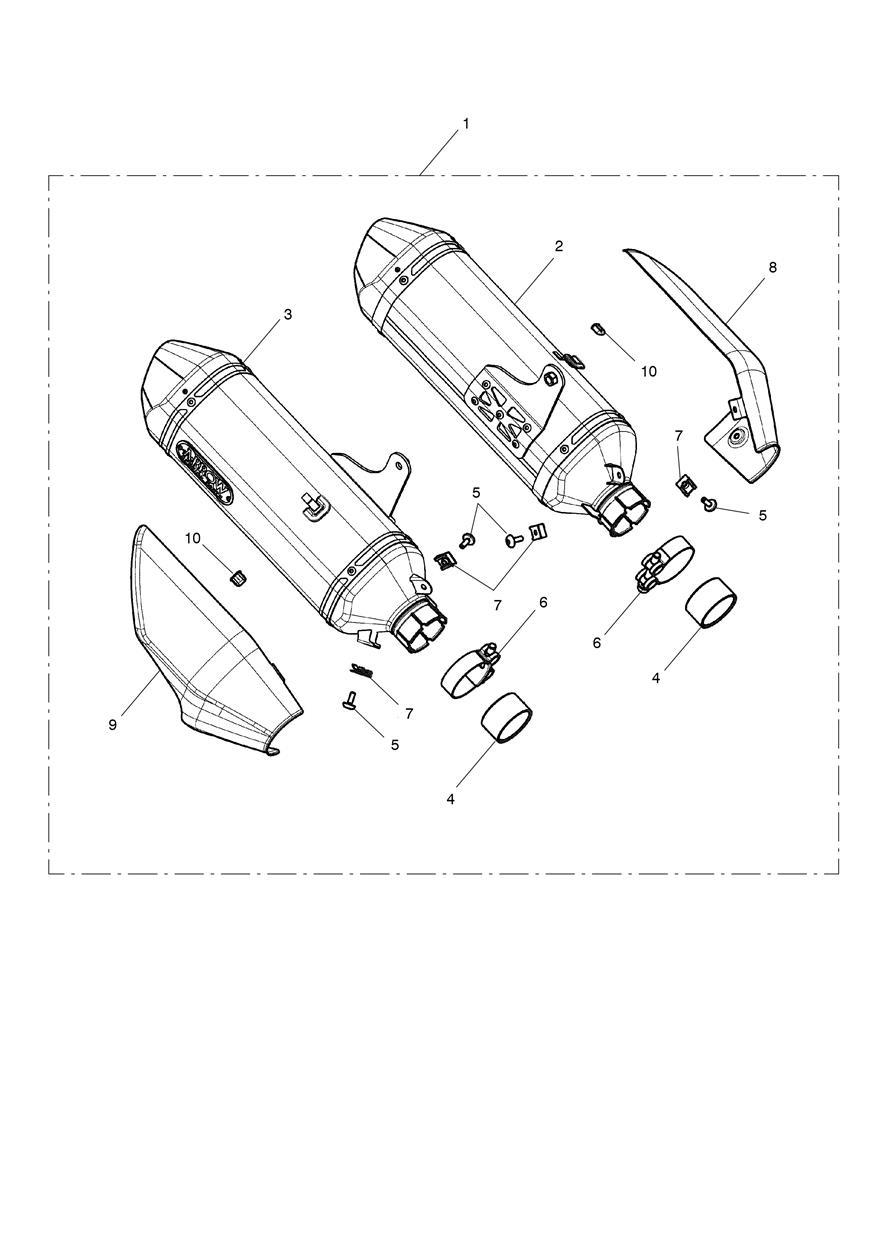 Silencer, Slip-on, Pair, Hom - N/A US & UC exploded diagram