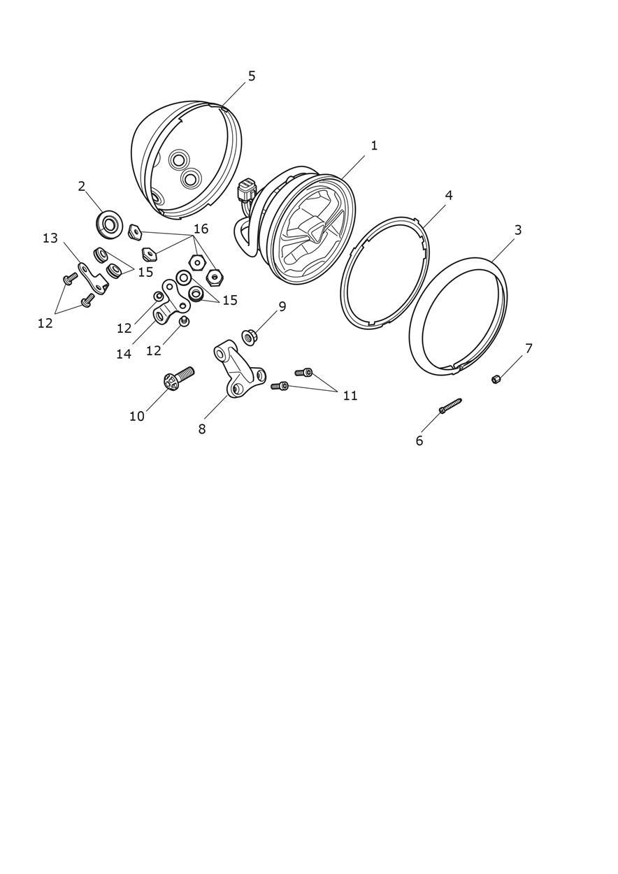 Headlights exploded diagram