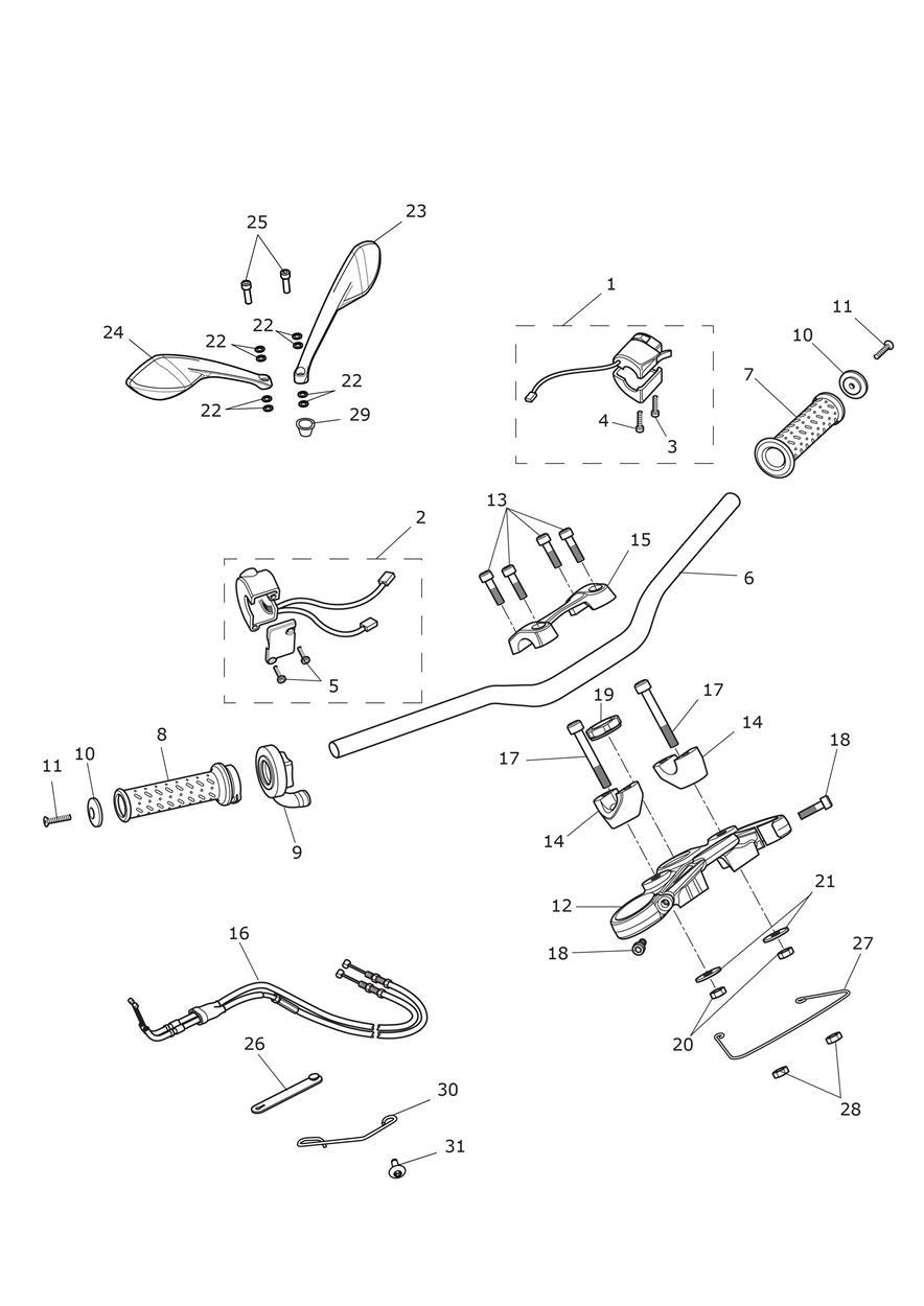 Handlebars & Switches exploded diagram