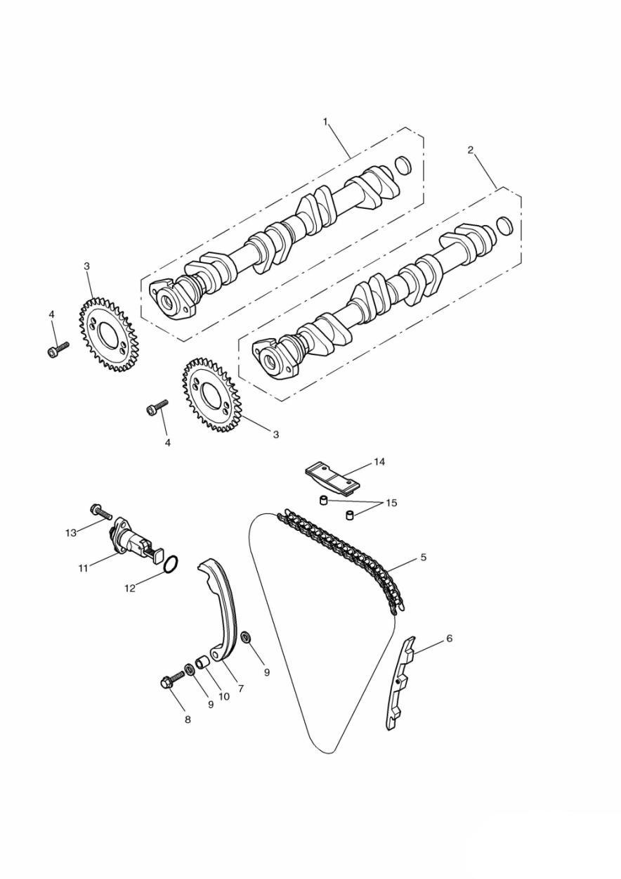 Camshaft and Drive exploded diagram