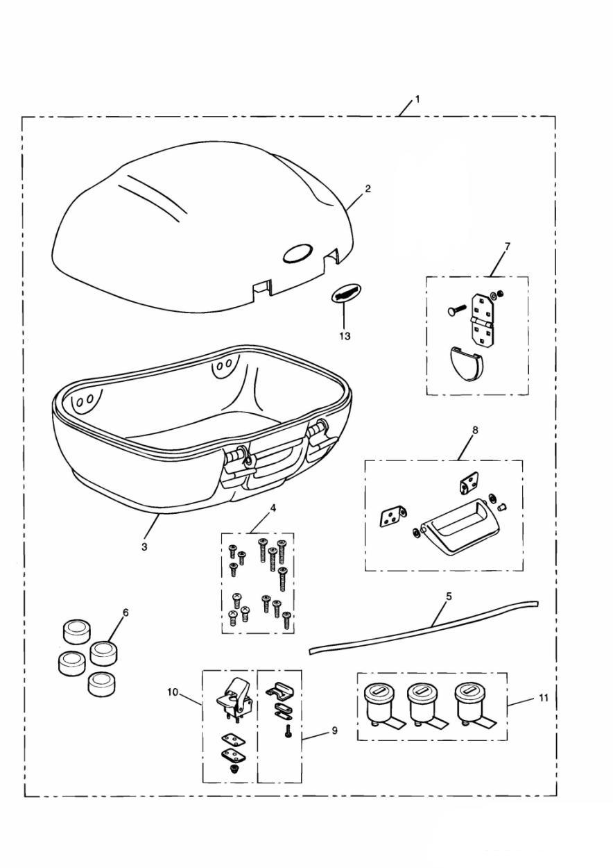 Top Box 45 Litre exploded diagram