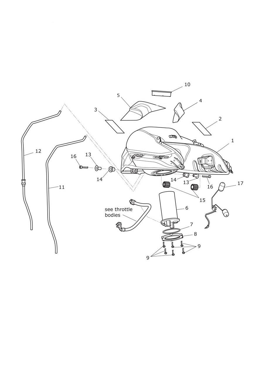 Fuel Tank, Fuel Pump & Fittings exploded diagram