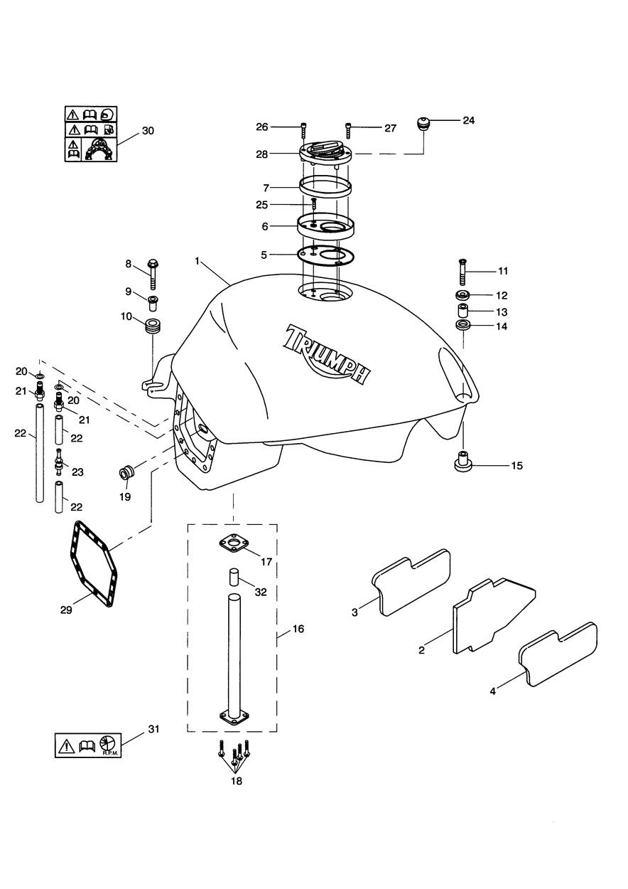 Fuel Tank and Fittings exploded diagram
