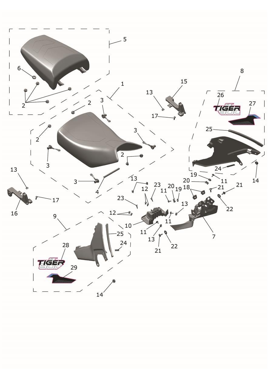 Seats exploded diagram
