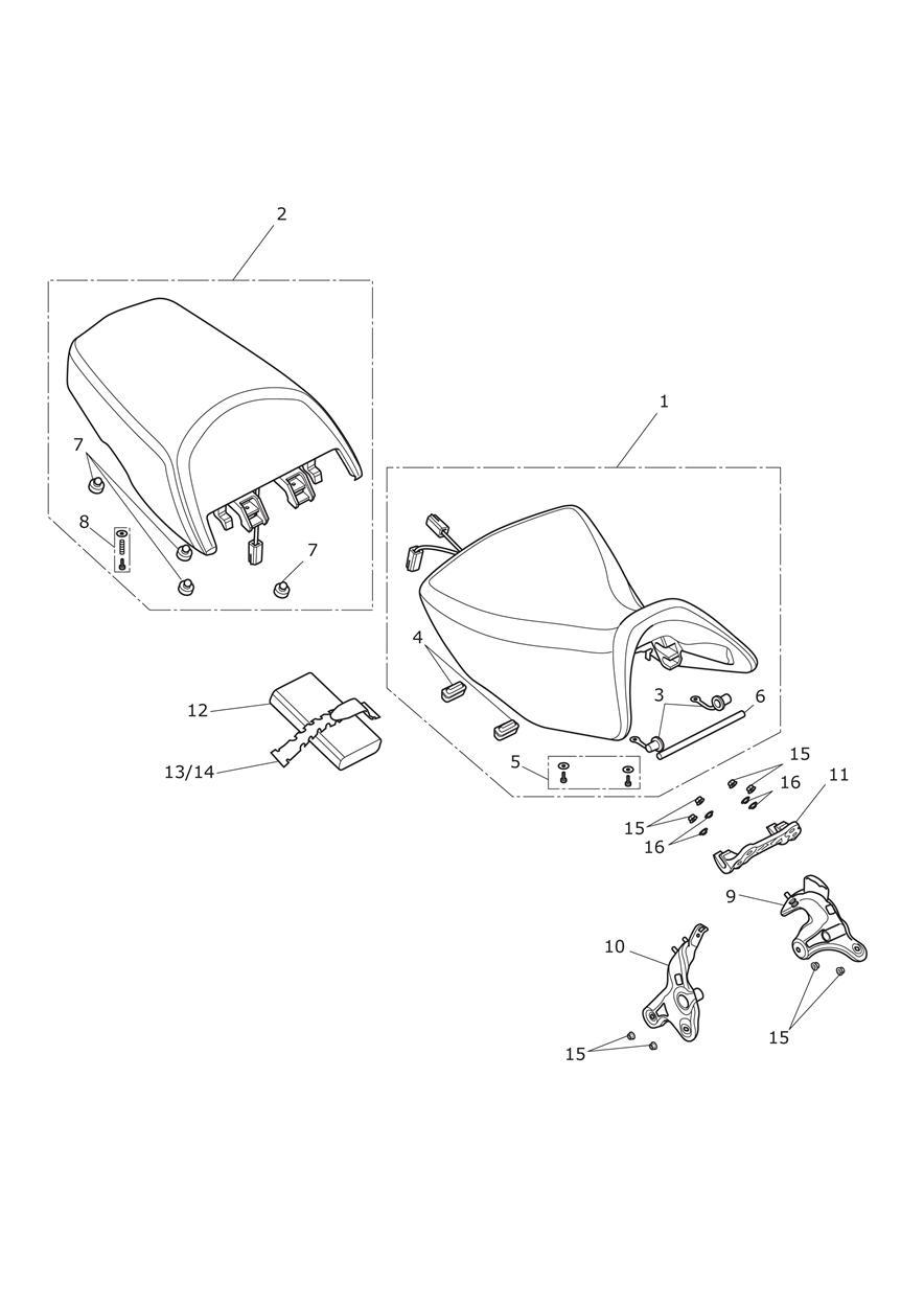 Seat Assembly & Toolkit exploded diagram