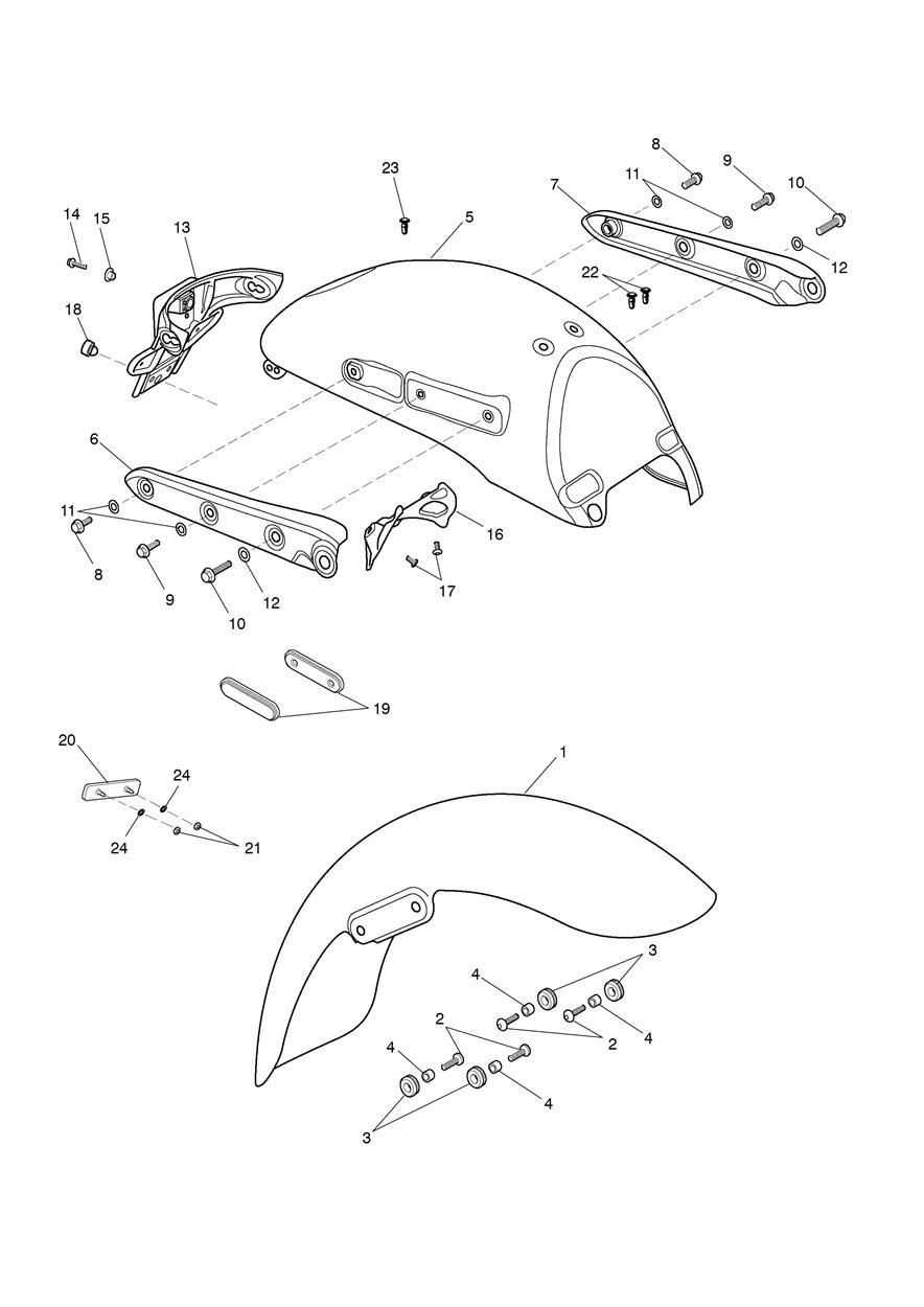 Mudguards exploded diagram