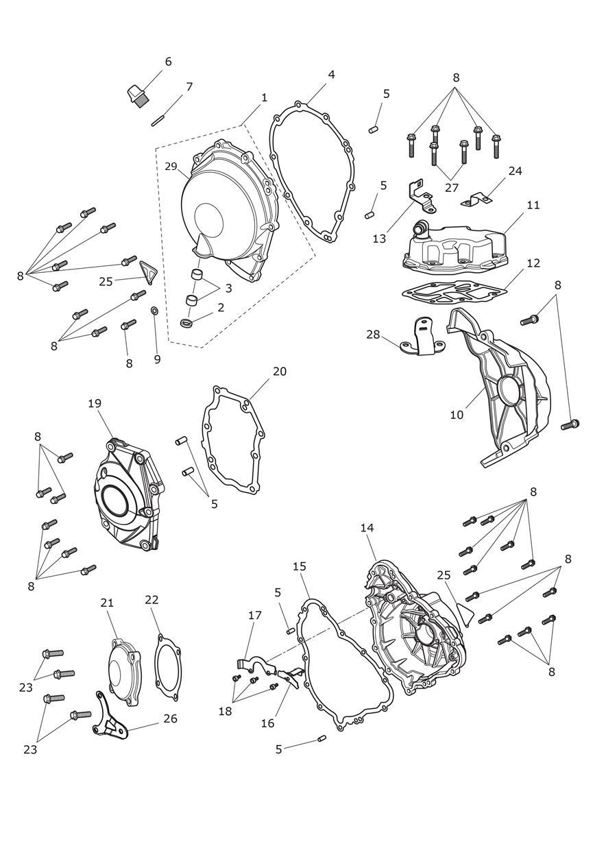 Engine Covers exploded diagram