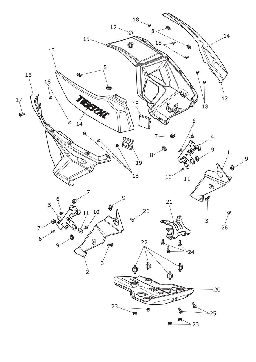 Fairings & Sumpguard exploded diagram