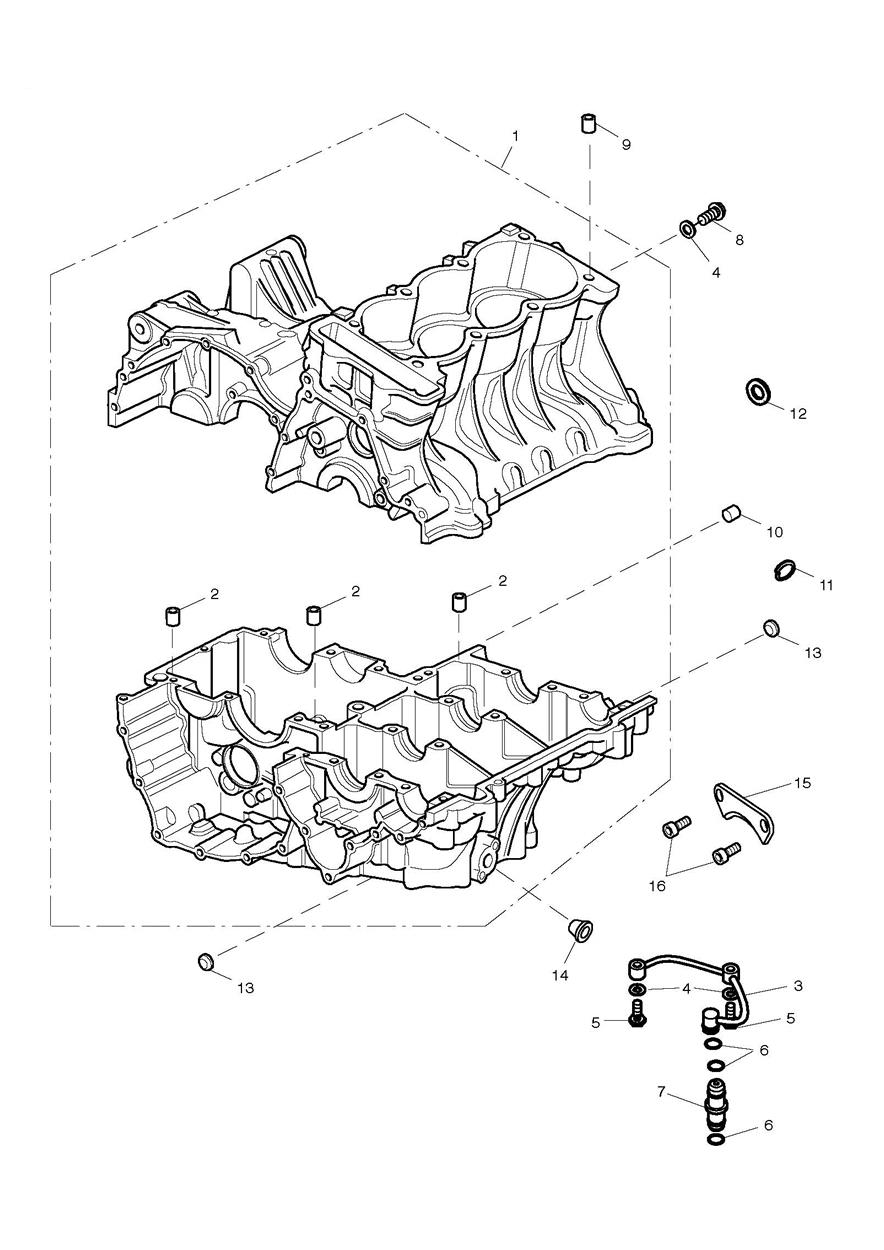Crankcase exploded diagram
