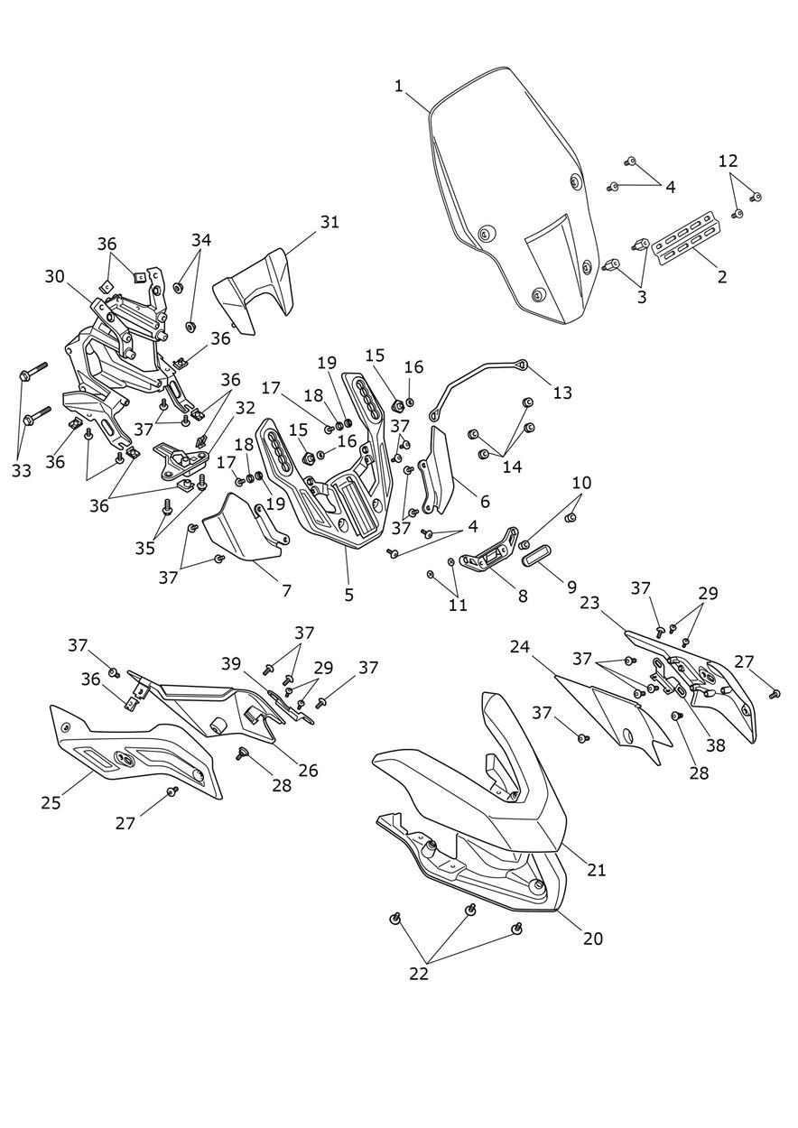 Cockpit exploded diagram