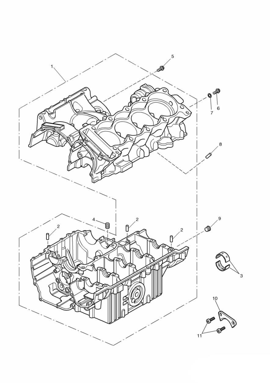 Crankcase exploded diagram