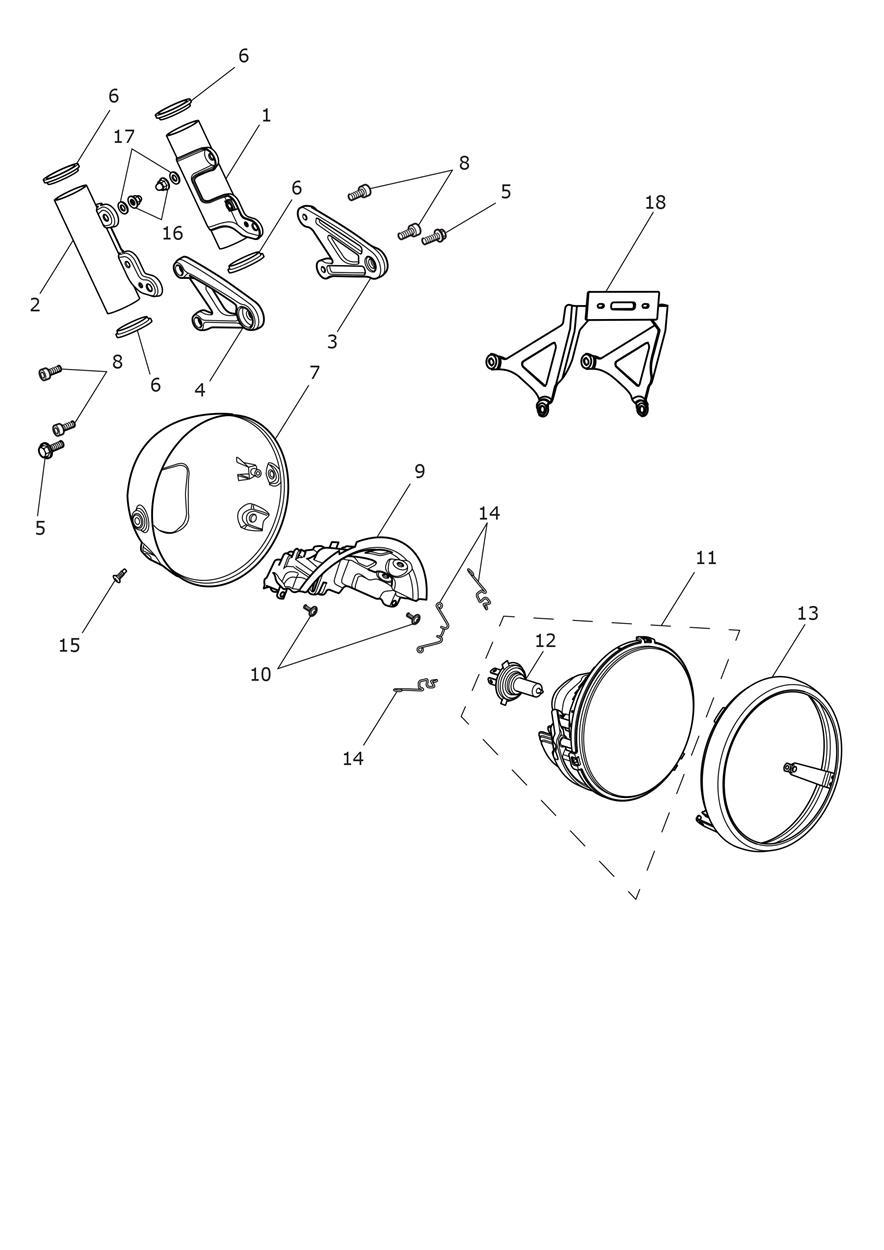 Headlights exploded diagram