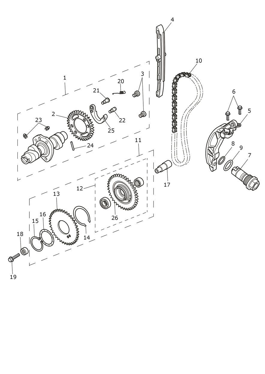 Camshaft & Camshaft Drive exploded diagram