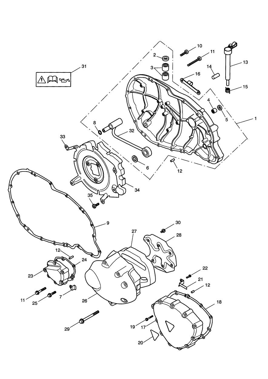 Engine Covers - Bonneville T100 exploded diagram