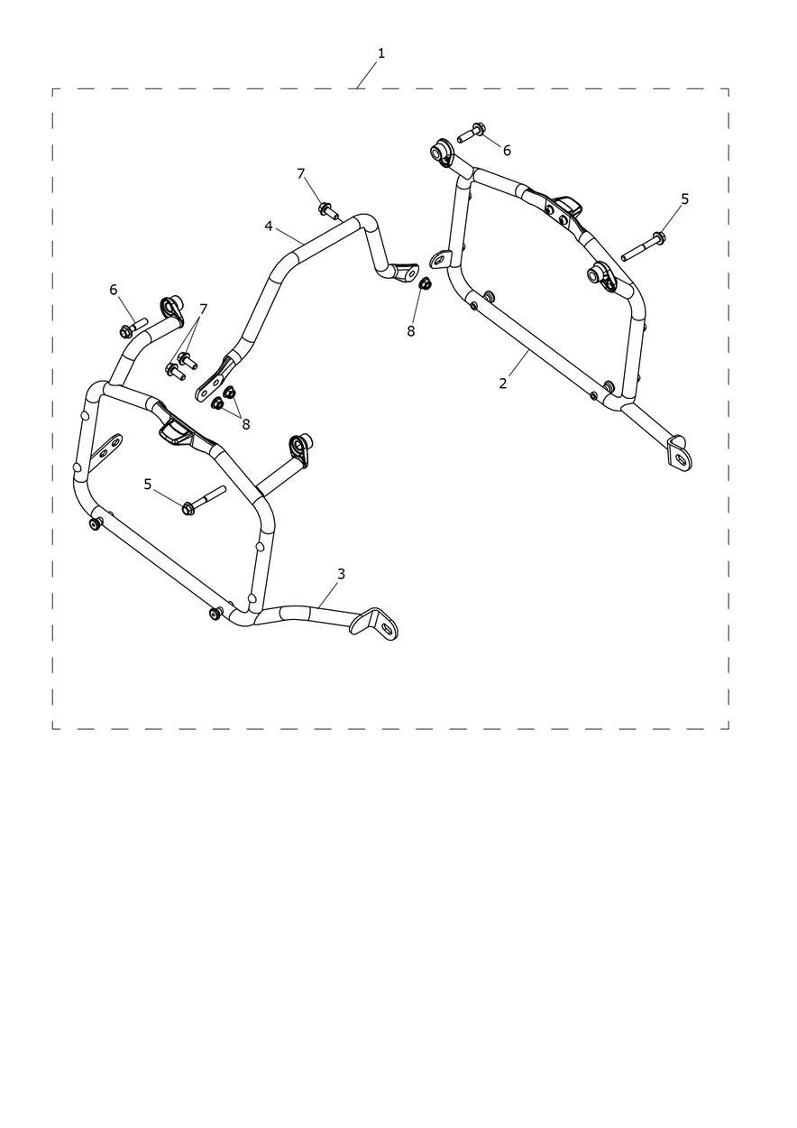 Pannier Mounting Frame, Trekker Kit exploded diagram