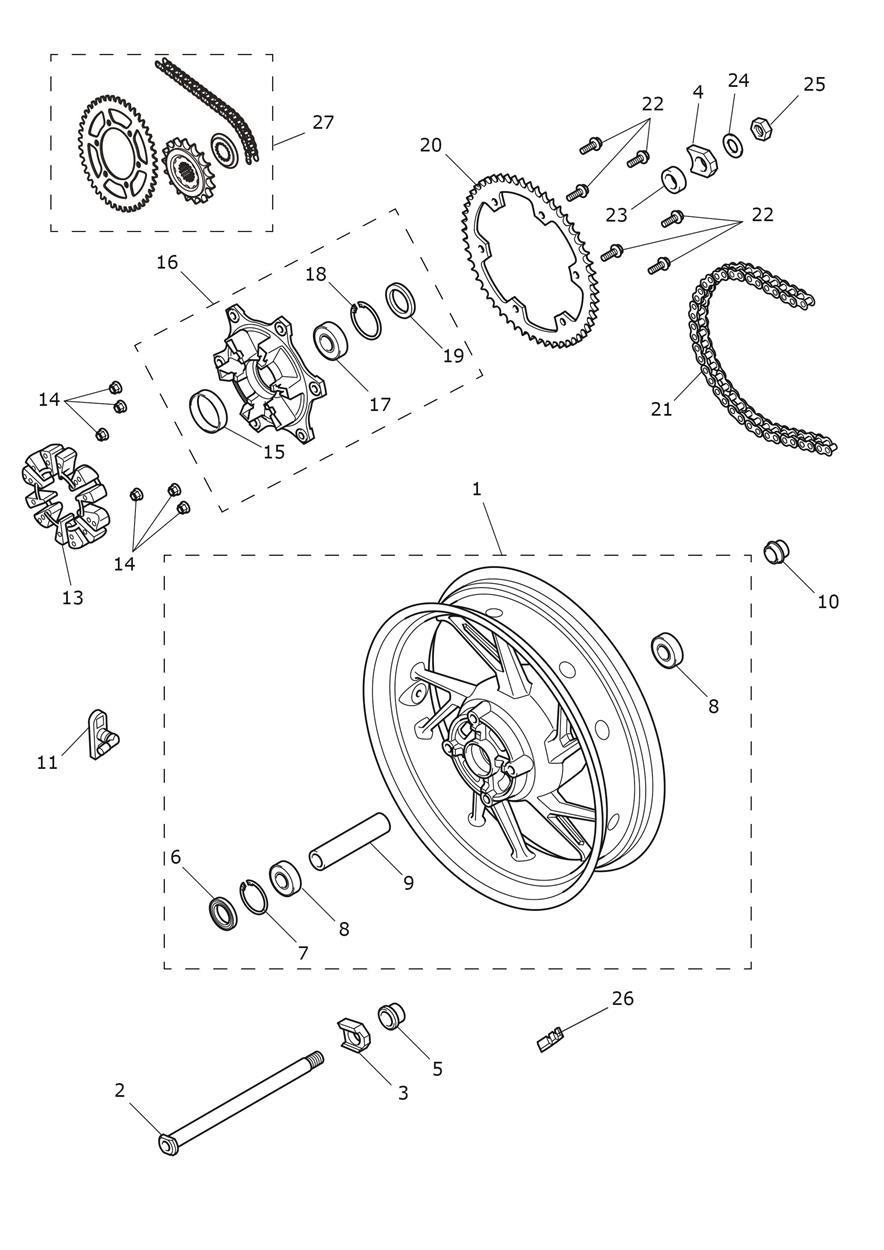 Rear Wheel exploded diagram