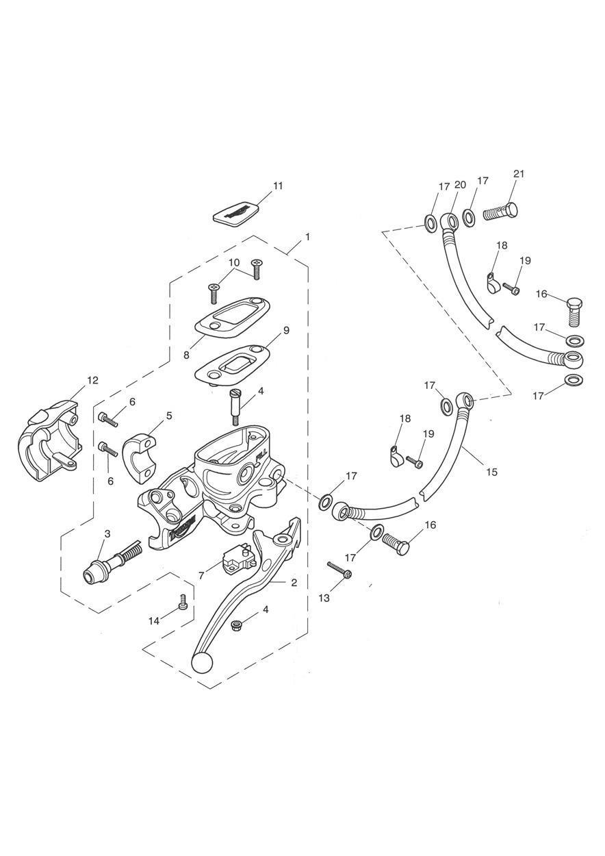 Front Brake Master Cylinder exploded diagram