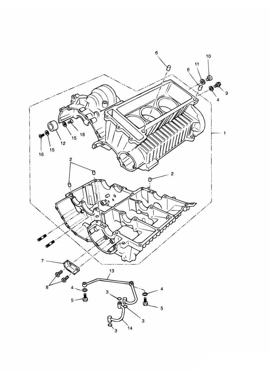 Crankcase & Fittings - 3 Cylinder exploded diagram