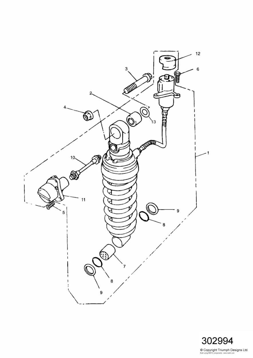 Rear Suspension Unit Sprint exploded diagram