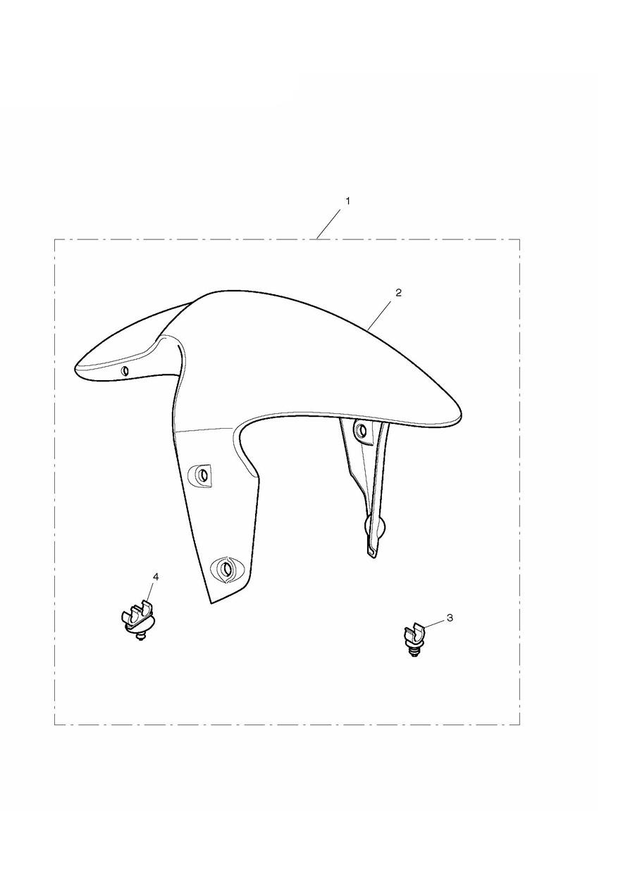 Front Mudguard Kit, Carbon Fibre exploded diagram