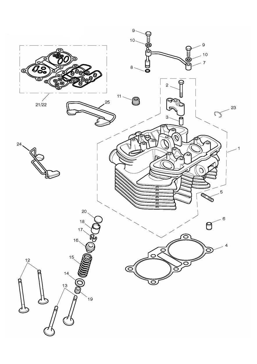 Cylinder Head & Valves exploded diagram