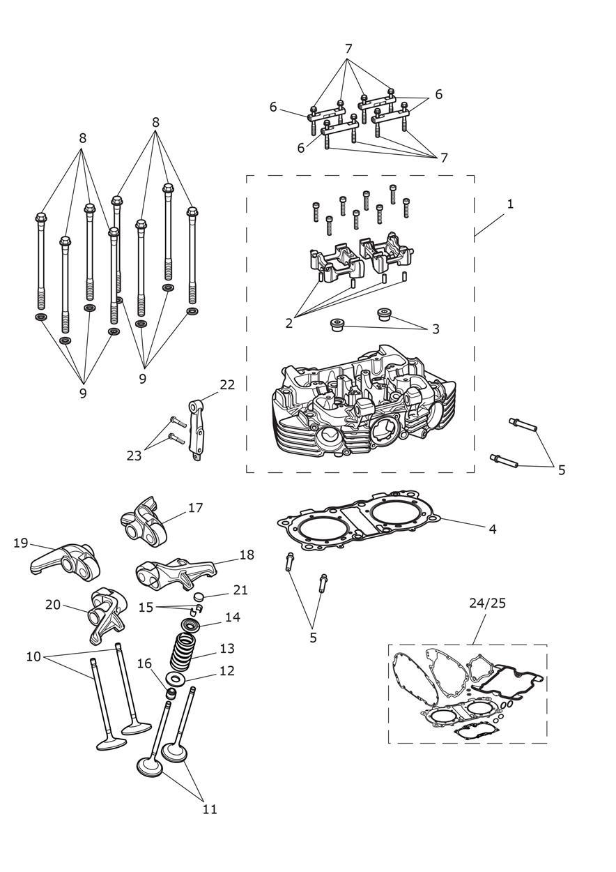 Cylinder Head & Valves exploded diagram