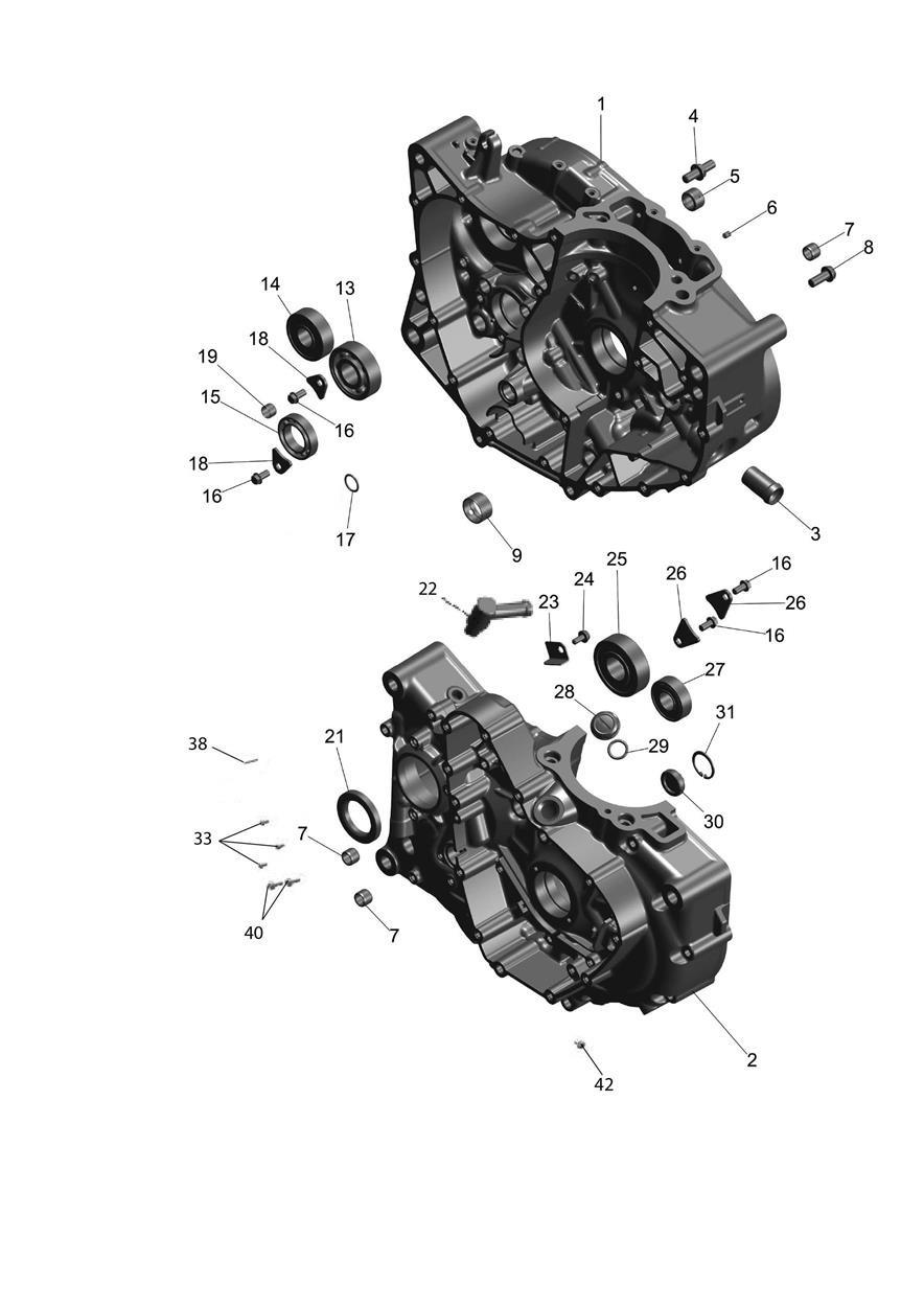 Crankcases exploded diagram