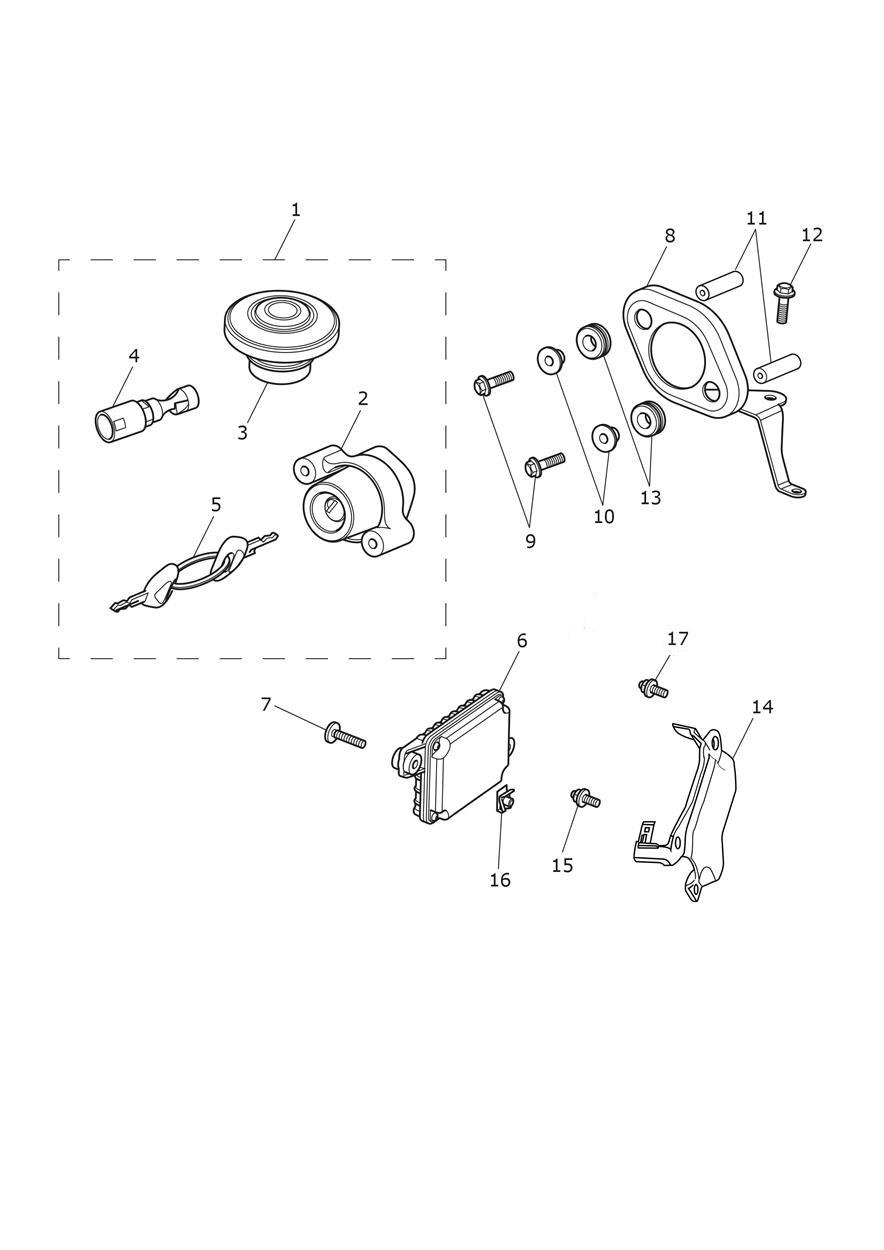 Ignition Switch & Lockset exploded diagram
