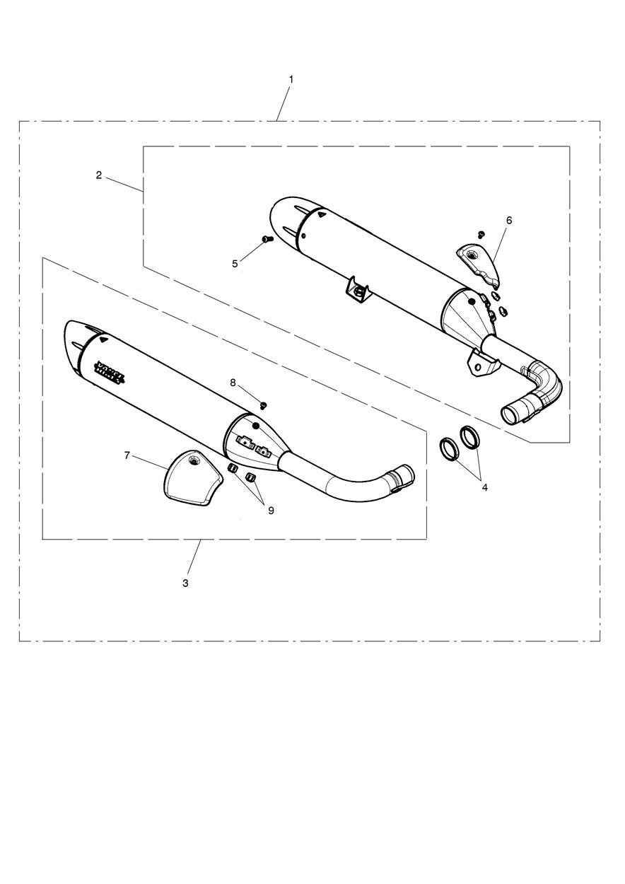 Silencer Pair, Homol, Brushed exploded diagram