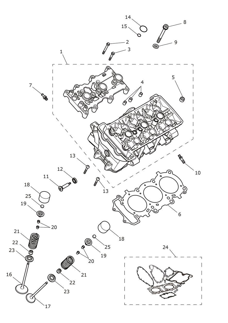 Cylinder Head & Valves exploded diagram