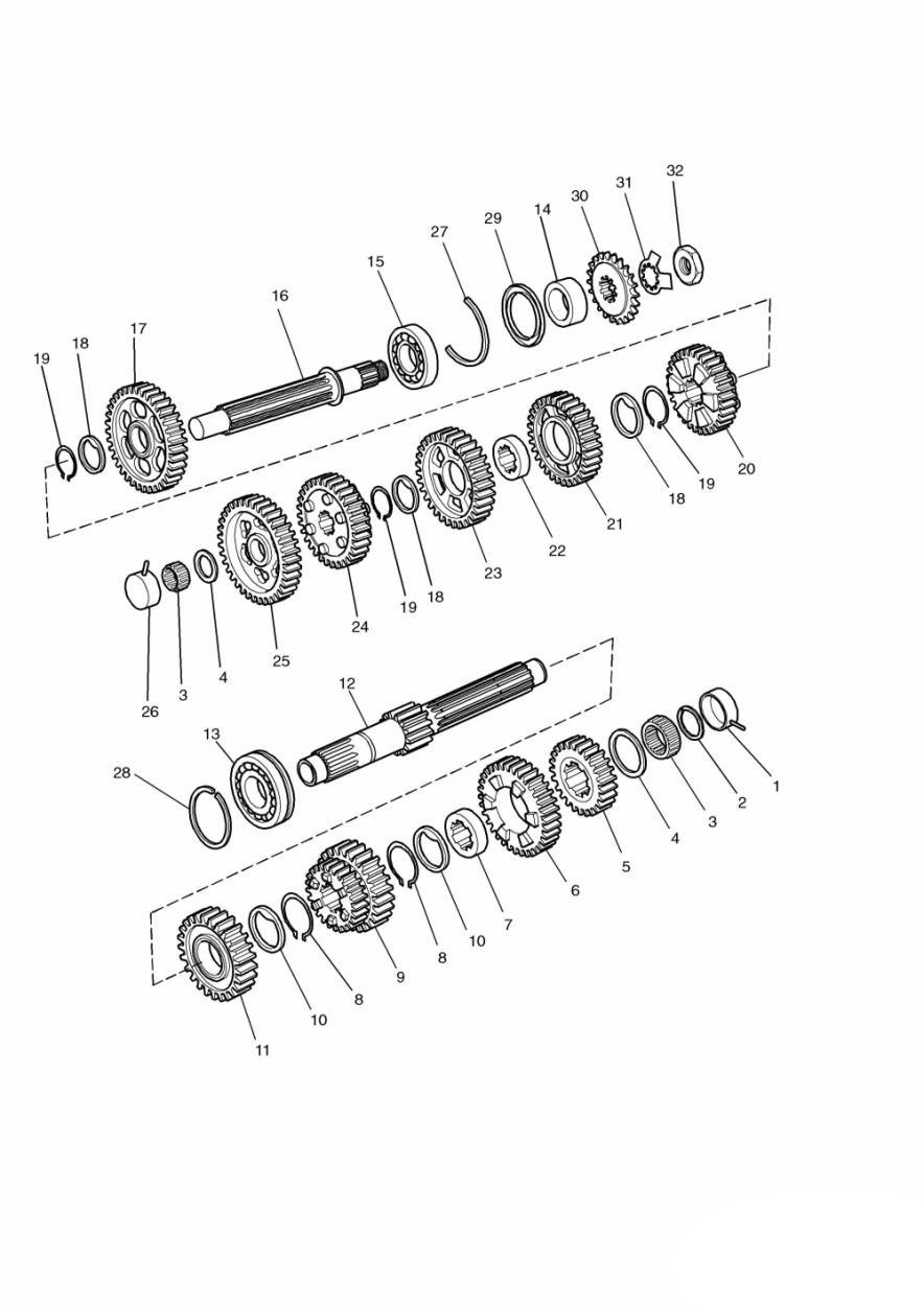 Transmission (Plus Engine No`s 107940 & 107949) exploded diagram