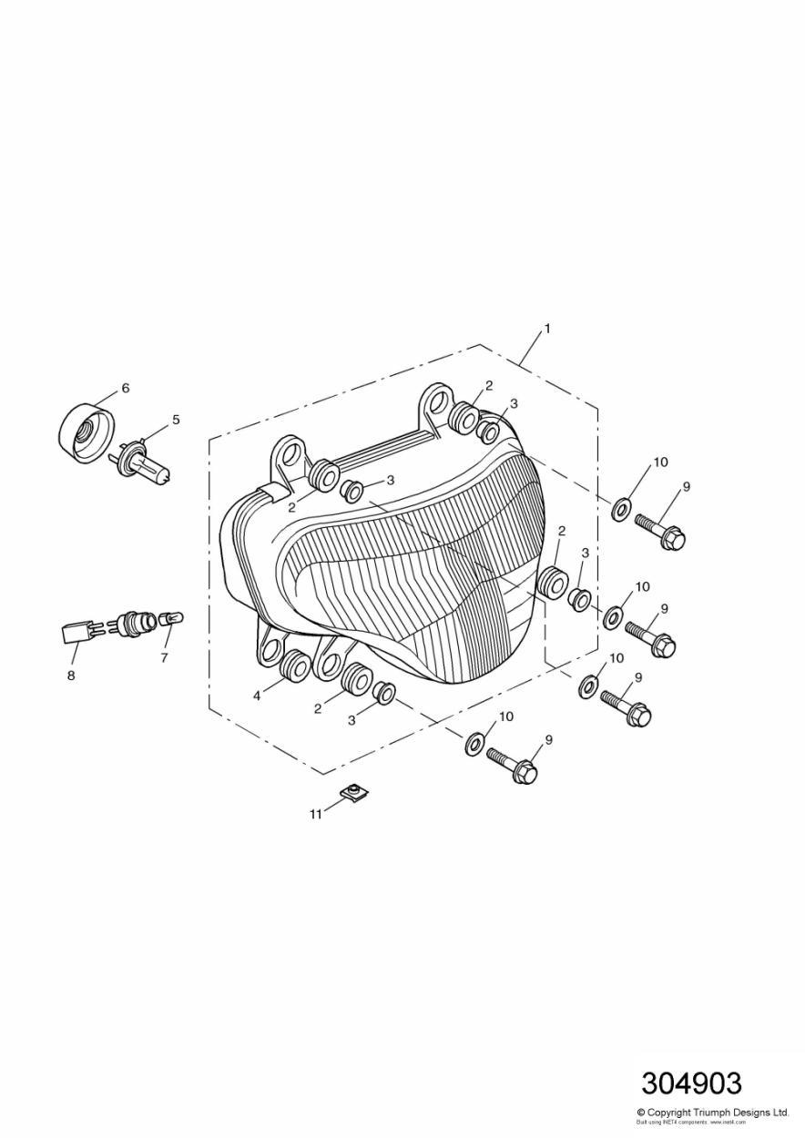 Headlight/Mountings exploded diagram