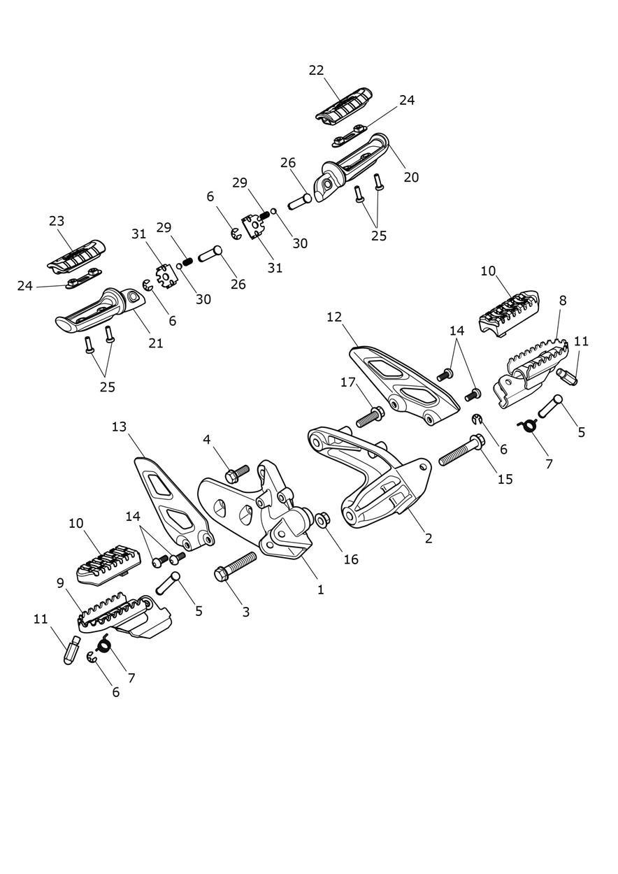 Foot Controls exploded diagram
