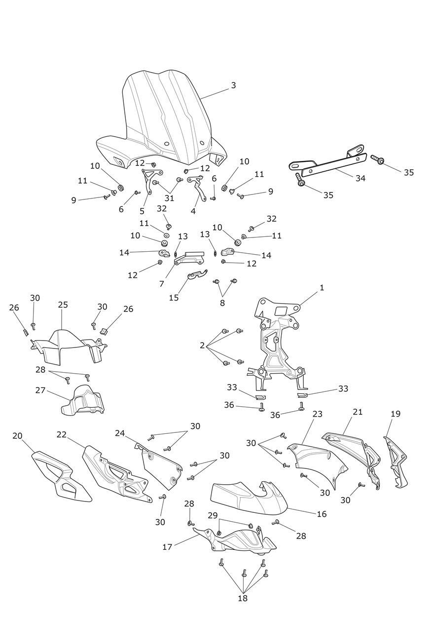 Cockpit exploded diagram