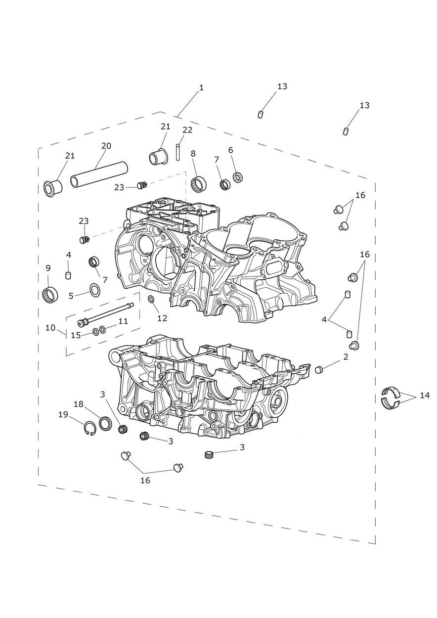 Crankcase & Fittings exploded diagram