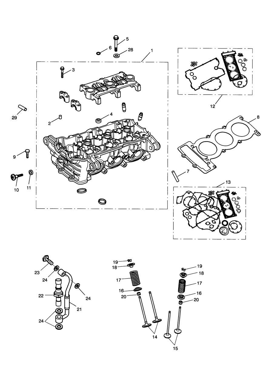 Cylinder Head & Valves exploded diagram
