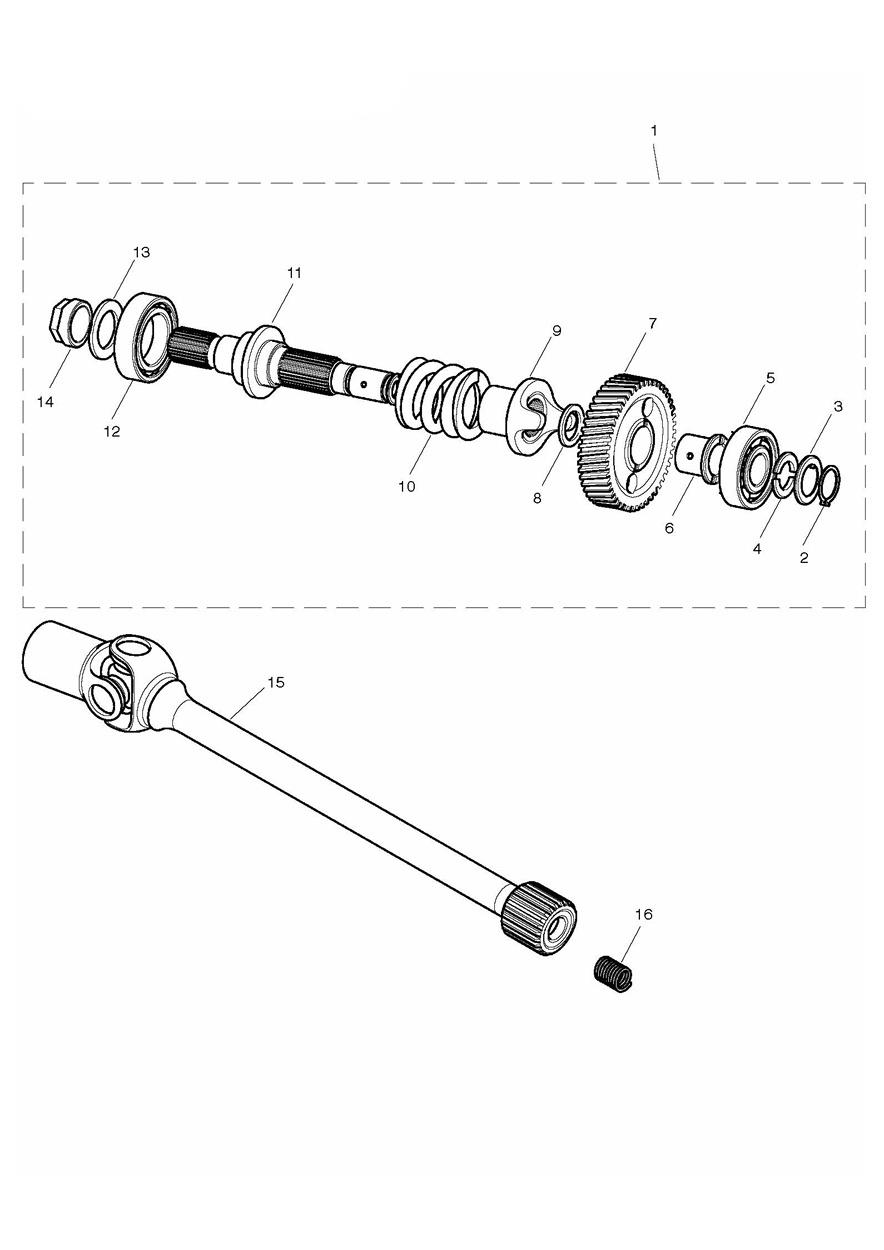 Transmission Damper & Drive Shaft exploded diagram