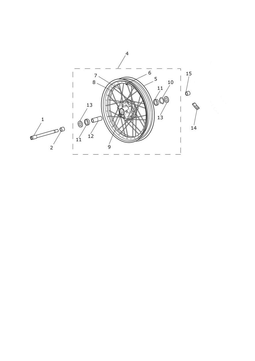 Front Wheel - Spoked exploded diagram